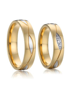 Nicol Orvosi acél különleges arany - fehérarany Jegygyűrű, Karikagyűrű (Párban)