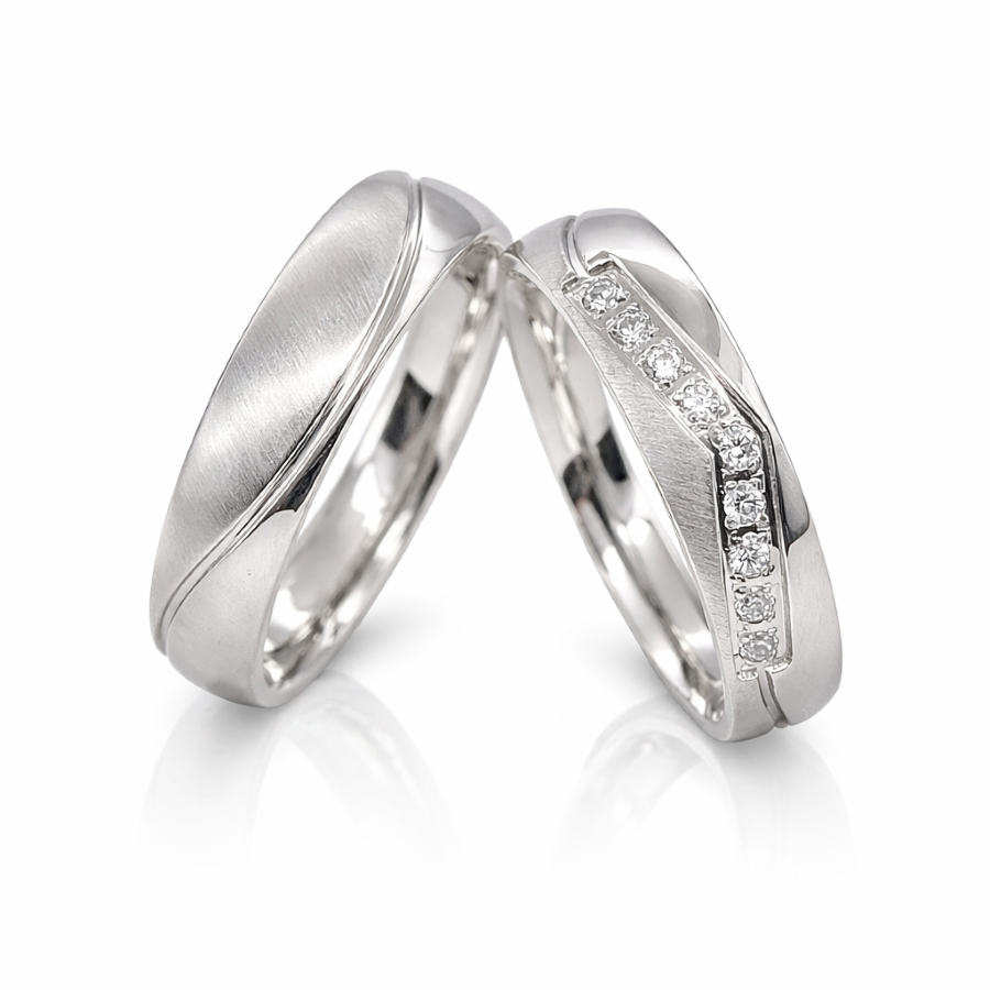 Szindi Nemesacél Jegygyűrű, Karikagyűrű (Párban)-04