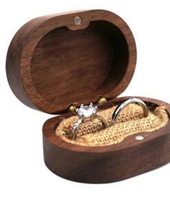 Páros gyűrűtároló, gyűrűtartó, díszdoboz  diófából