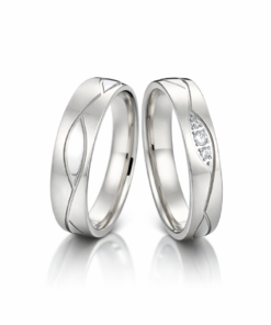 Vincencia Orvosi acél Jegygyűrű, Karikagyűrű (Párban)